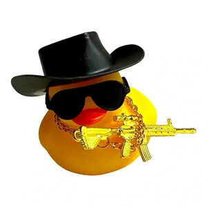 Rubber Duck w/  Sunglasses, Cowboy Hat & Weapon 🐤🕶️